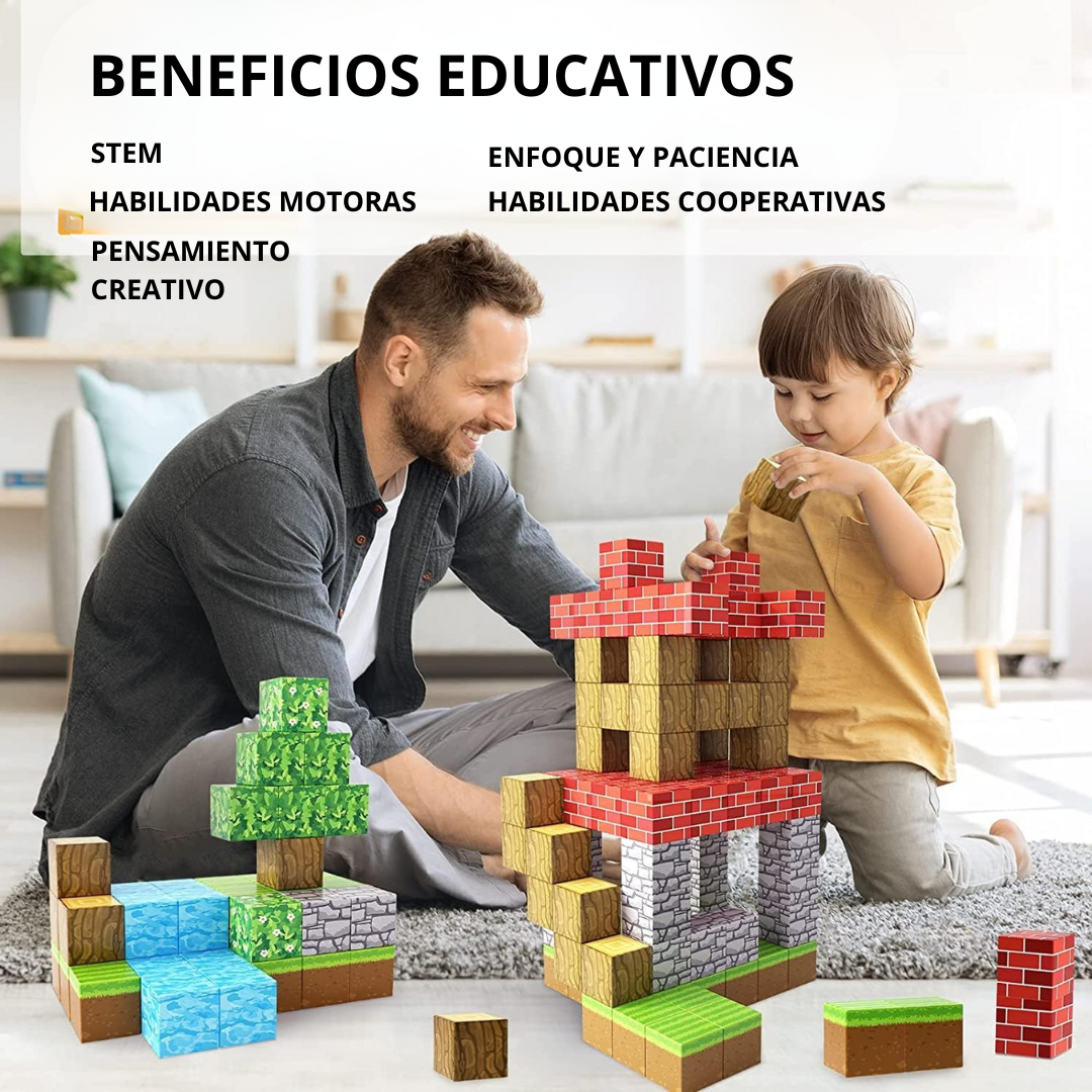 Bloques Magnéticos de Construcción de Minecraft® - 48 / 64 / 75 Bloques