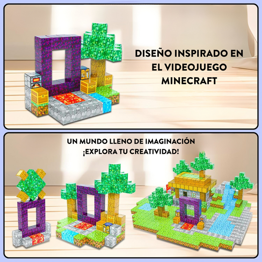 Portal del Nether Minecraft - 32 / 48 / 77 Piezas (+5 Figuras)
