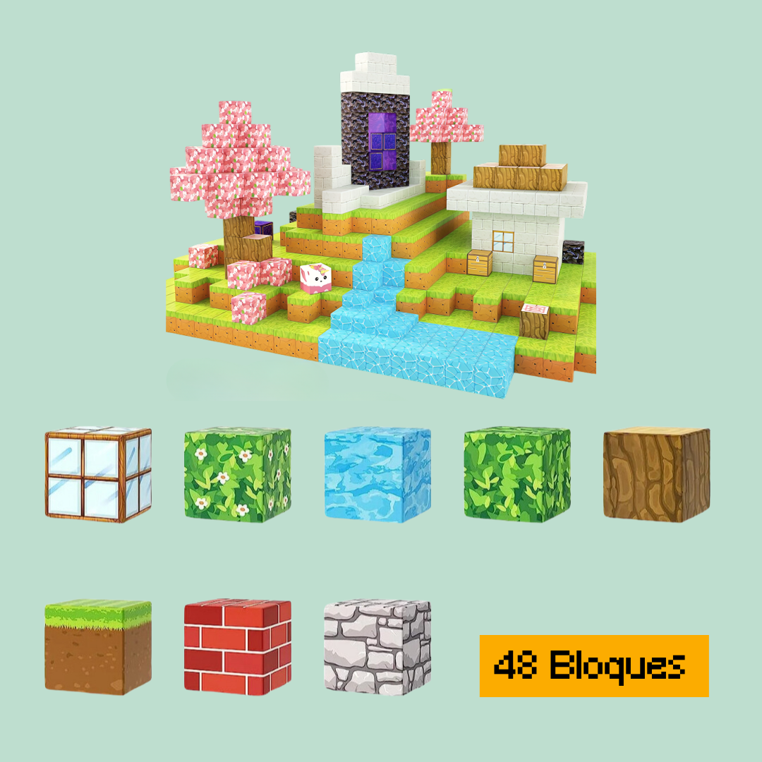Bloques Magnéticos de Construcción de Minecraft - 48 / 64 / 75 Bloques