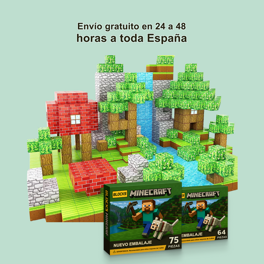 Bloques Magnéticos de Construcción de Minecraft - 48 / 64 / 75 Bloques